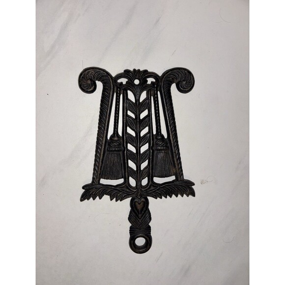 JZH Other - Vintage JZH Cast Iron Trivet Broom Wheat Scroll John Zimmerman Harner 1951 10
